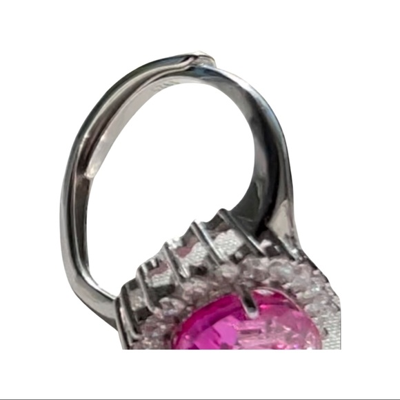Pink Sapphire Silver Ring - Picture 4 of 6